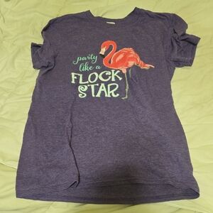 Gildan Purple Flamingo Graphic Tee